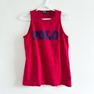 Vintage Polo Ralph Lauren Red Crewneck Tank Spellout USA